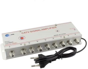 Amplificator Semnal TV KlaussTech 8 Iesiri 8 Cai 220V-50Hz Mareste Viteza de Transmisie Alb 