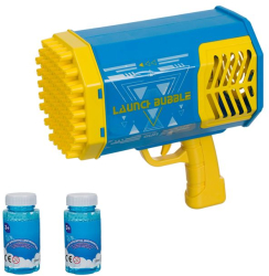 Arma pentru Baloane de Sapun Bleu Galben cu Lumina & Rezerva PlayLearnFun 