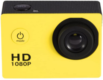 Camera Video Sport KlaussTech Calitate Full HD Rezistenta la Apa 1080p / 720p Galben 