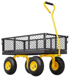 Carucior multifunctional pentru gradina 1700 x 480 x 515 mm Capacitate 227 kg Otel Roti gonflabile Laterale detasabile 