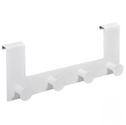 Cuier metalic cu 4 agatatori cu atasare pe usa sau dulap 27 x 11 x 4 cm Alb 