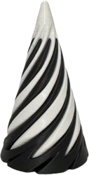 Jucarie 3D Helix Impossible Passthrough Cone negru cu alb antistres decorativ 7 cm 