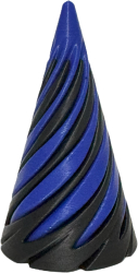 Jucarie 3D Helix Impossible Passthrough Cone negru cu albastru antistres 7cm 