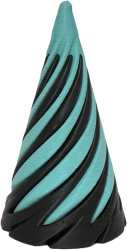 Jucarie 3D Helix Impossible Passthrough Cone negru cu albastru deschis antistres 7cm 