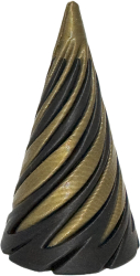 Jucarie 3D Helix Impossible Passthrough Cone negru cu auriu inchis antistres 7cm 