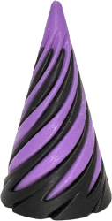 Jucarie 3D Helix Impossible Passthrough Cone negru cu lavanda antistres 7cm 