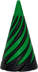 Jucarie 3D Helix Impossible Passthrough Cone negru cu verde antistres 7cm