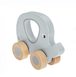 Jucarie din lemn Elefant pe roti 10.5× 12.8× 4.5cm 6luni + 