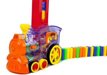 Jucarie interactiva trenulet domino 3 ani + 16 x 10 x 7 cm Multicolor 