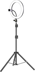 Lampa Circulara Profesionala KlaussTech 10 inch Cu Trepied LED Lumina Puternica Destinat pentru Fotografii Profesionale Negru 
