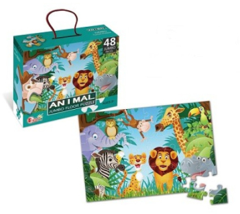 Puzzle educativ pentru copii animalele din jungla si animale domestice 48 de piese Sbk +3 ani 