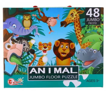 Puzzle Jumbo Jungla animalelor 48 piese mari Carton Multicolor + 3 ani 