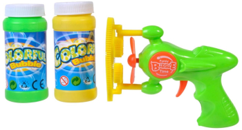Set 2 sticle cu baloane de sapun si pistol cu elice 13 x 11 x 6 cm 