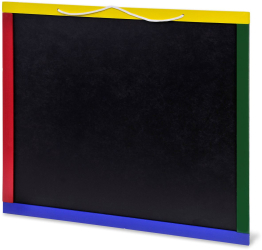 Tabla neagra creta pentru copii Zola® rama colorata 55x50 cm 