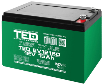 Acumulator vehicule electrice deep cycle 12v 15ah ted 