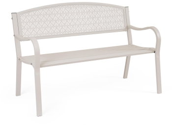 Banca gradina otel bej Lizette 123x55x84 cm 