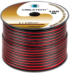 Cablu difuzor cupru 2x2.50mm rosu/negru 1m Cabletech KAB0386 