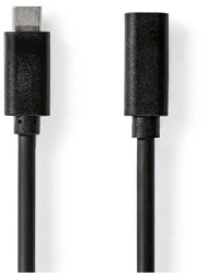 Cablu prelungitor USB-C tata v3.2 - USB-C mama v3.2 2m 4K /60Hz 60W negru Nedis CCGL64010BK20 
