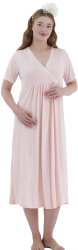 Camasa de noapte cu halat roz 4256 Bella Secret-2XL INTL 