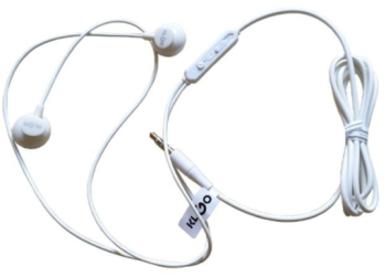 Casti Audio Klausstech Intraauriculare cu fir Microfon Control volum AUX IN Pure bass Dynamic sound Alb 