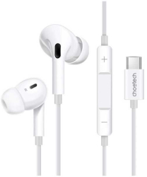 Casti In-Ear cu fir Choetech OC-A011-WH USB-C microfon reglare volum silicon alb 