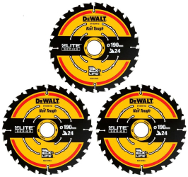 DeWALT - Panza fierastrau circular 190x30x1.65mm 24 dinti 3 bucati DT10399-QZ