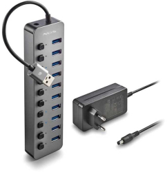 HUB USB 3.0 NGS iHub10 cu 10 porturi si alimentator inclus 