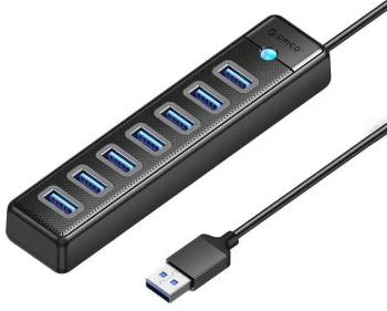 HUB USB Orico PW7U-U3-10-BK cu 7 port-uri USB 3.0 1m negru 