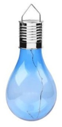 Lampa Solara LED Decorativa sub forma de Bulb pentru exterior suspendata IP65 Ultron Albastru Flippy 