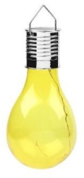 Lampa Solara LED Decorativa sub forma de Bulb pentru exterior suspendata IP65 Ultron Galben Flippy 