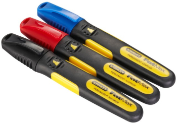 STANLEY - Marker permanent FatMax negru albastru rosu cu varf lat 3 bucati 0-47-315 