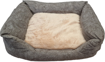 Culcus pentru animale Zola dreptunghiular interior moale din plus perna detasabila rezistent la zgarieturi 47x37x12 cm bej 
