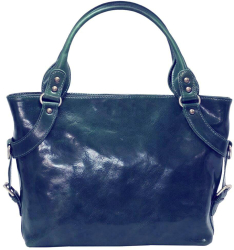 Geanta dama casual de umar din piele naturala vachetta bleumarin FP165 BLU 