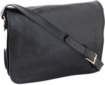 Geanta dama messenger din piele naturala vachetta neagra FGD130 