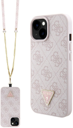 Husa pentru iPhone 15 - Guess Crossbody 4G Metal Logo GUHCP15SP4TDSCPP - Pink 