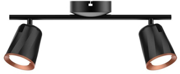 Lampa led montaj perete 2x6w 4000k alb neutru - negru 