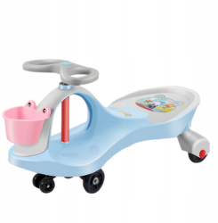 Masinuta pentru copii gravitationala Zola Swing car directie 360° cosulet roti de cauciuc greutate maxima suportata 15 Kg albast 