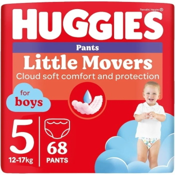 Scutece chilotel Huggies Little Movers 5 Boy 12-17 kg 68 buc