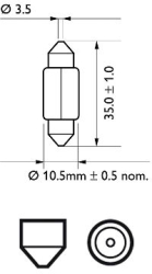 Set 2 Becuri 12V C5W Festoon VIsion Blister Philips 