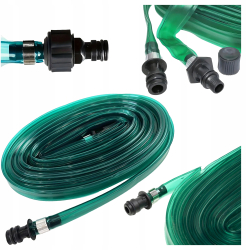 Sistem de irigare prin picurare Zola lungime furtun 4.5 m diametru 16 mm 2 conectori universali cu filet exterior 1/2 si 3/4 PVC dura 