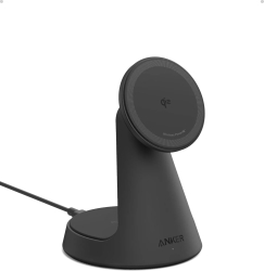 Incarcator wireless Anker MagGo Stand Qi2 360 15W pentru iPhone 16/15/14/13/12 Negru 