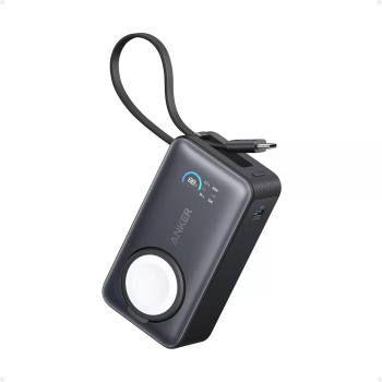 Acumulator extern Anker MagGo Apple Watch 10000 mAh Ultra-Slim Qi2 35W cablu USB-C incorporat negru 