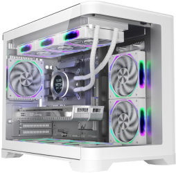 Carcasa Acvariu Gaming 1STPLAYER UV6 Cube Tower ARGB white 