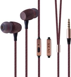 Casti In-Ear Akai BTE-W200F Jack 3.5 mm Microfon Bambus 
