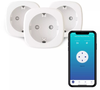 Set 3x Priza inteliganta Calex Smart Plug 16A 3600W Max conexiune WiFi alb 