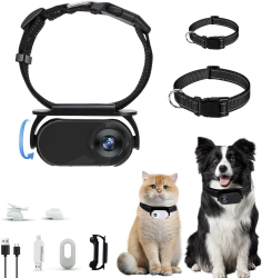 Camera video cu zgarda pentru animale de companie cu card SD 32Gb HD 1080p Mini Camera sport fara fir Camera de corp atasat pe articole d 