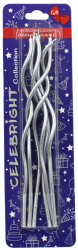 Set 6 lumanari pentru tort curbate argintii Celebright 15.5cm 