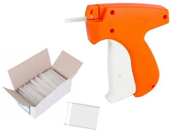 Set pistol de agatat etichete cu 5000 buc agatatori plastic si otel portocaliu/alb