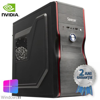 Sistem NOU Spacer i5-8500 up to 4000MHz 8GB RAM DDR4 SSD 256GB+1TB HDD Nvidia Gtx 1050Ti 4GB GDDR5 Windows 11 PRO 