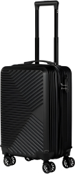 Troler voiaj 4 roti duble 360 grade inchidere cifru ABS Negru 38x25x63cm 